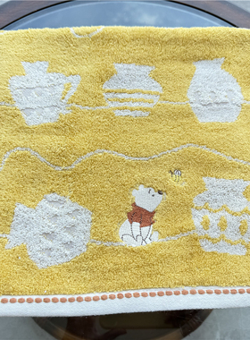 出口日本原单 迪s尼 维尼POOH 刺绣卡通可爱纯棉柔软全棉吸水浴巾