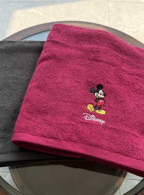 出口日本原单 迪s尼 米奇米妮 卡通刺绣纯棉柔软全棉毛圈吸水浴巾