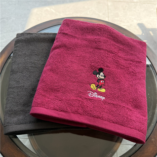 出口日本原单 迪s尼 米奇米妮 卡通刺绣纯棉柔软全棉毛圈吸水浴巾