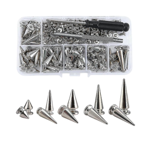 72pcs朋克钉5尺寸银色锌合金子弹扣铆钉 饰 DIY手工配件宠物项圈装