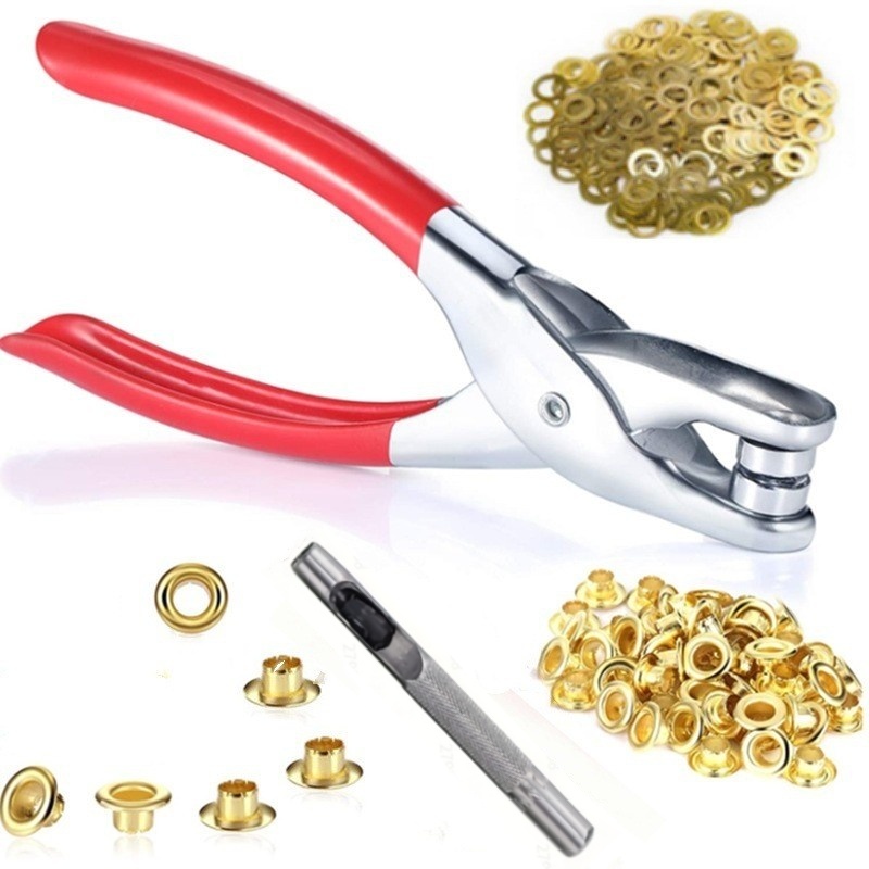 100套6MM金色开花气眼含钳子工具