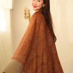 NagarNan-Pashmina系列棉线满绣那家楠克什米尔手工羊绒披肩围巾