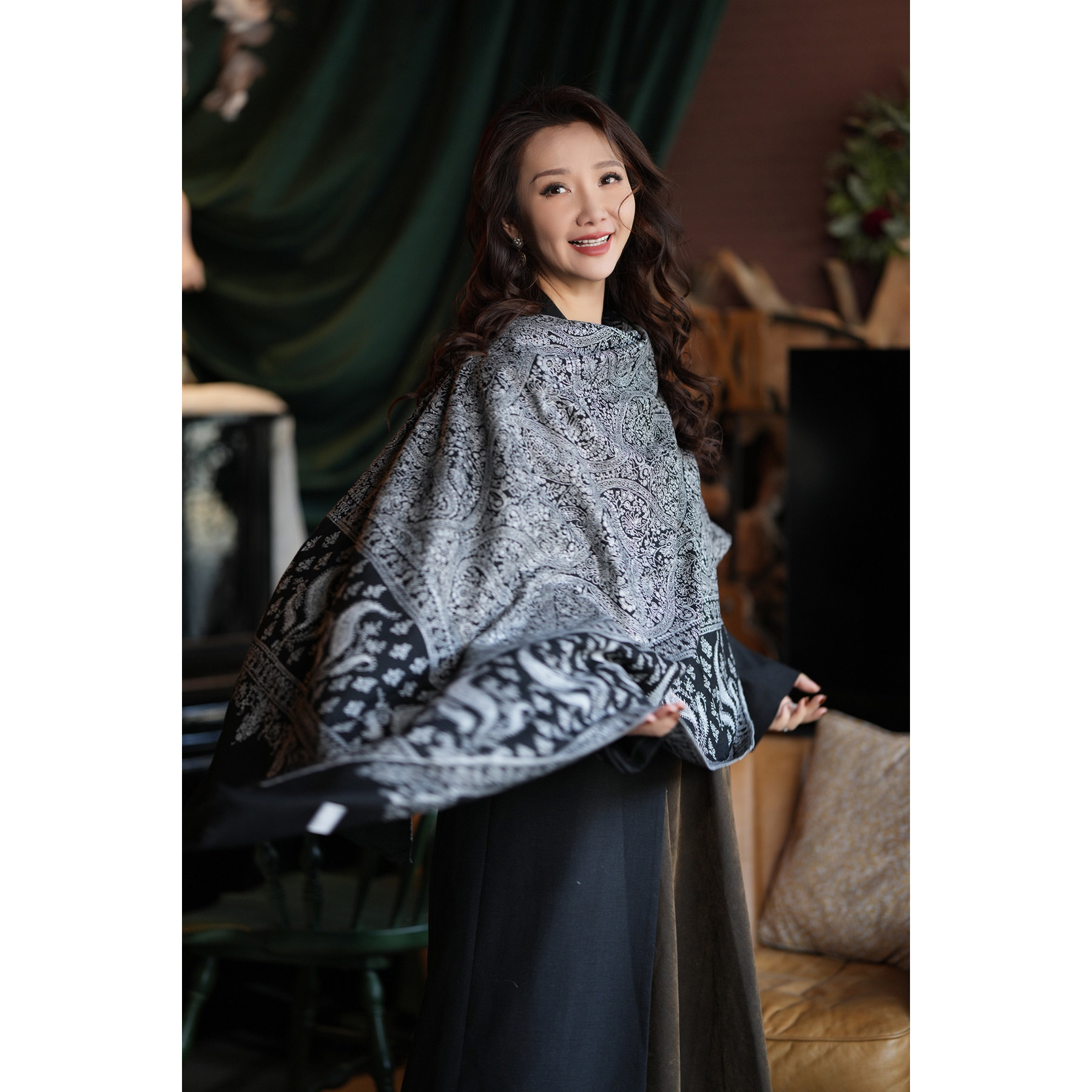 NagarNan-Pashmina 荣誉面料工坊棉线满绣克什米尔手工披肩