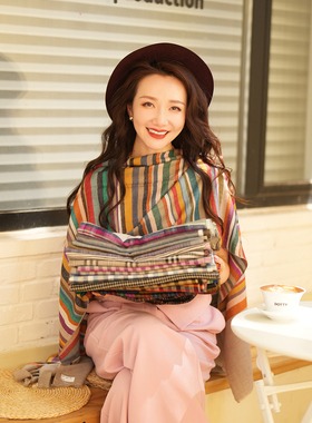 NagarNan-Pashmina沙滩甜橙 古法Ekat stole克什米尔手工披肩围巾