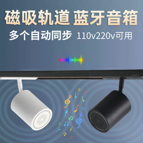 免布线天花磁吸轨道式蓝牙音箱喇叭背景服装店电视客餐厅两线110V