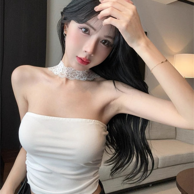 纯欲风辣妹挂脖吊带背心女短款