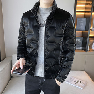 冬季精品亮面字母压花修身保暖羽绒服夹克外套 3 Y8010图片