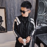 21春款社会小伙修身韩版拼接防风翻领夹克外套6J，男装夹克，星座308A