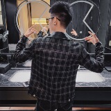 21春装社会风小伙痞帅修身翻领机车服夹克外套3J，男装夹克，星座308A