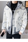 精品冬季亮面连帽字母拼色面包服羽绒服外套1Y8025，男装羽绒服，星座308A