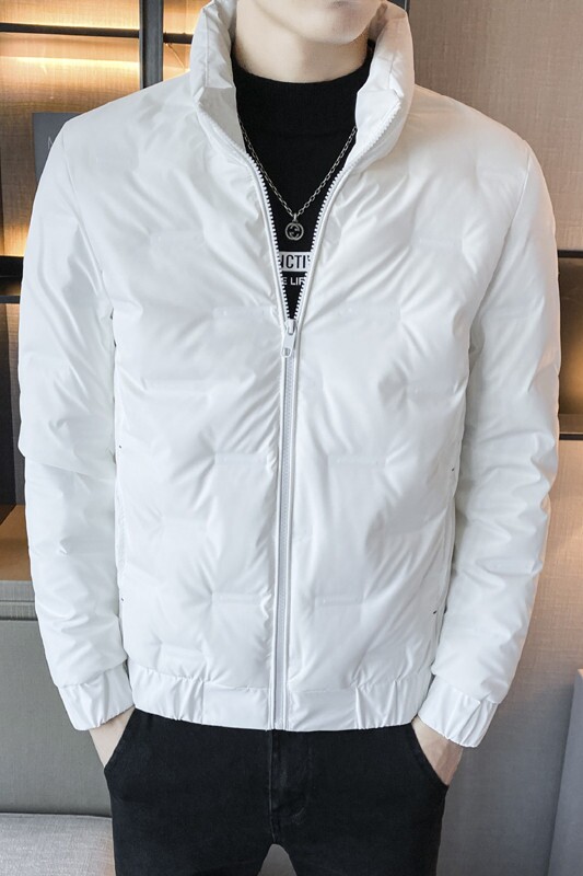 冬季精品亮面字母压花修身保暖羽绒服夹克外套3Y8010,男装羽绒服,星座308A