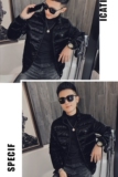 社会小伙压花加厚亮面保暖休闲羽绒服夹克外套Y8013-P158控208，男装羽绒服，星座308A