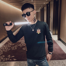 春款社会风精神小伙印花国潮刺绣套头长袖卫衣T恤潮99616-P55，男装卫衣，星座308A