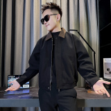 JK9114-P118控158韩版痞帅纯色个性拼接撞色翻领呢料夹克外套C，男装夹克，星座308A