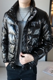 冬装高品质立领亮面字母印花保暖羽绒服外套3Y8023-P185控235，男装羽绒服，星座308A