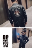社会小伙机车飞行服皮衣夹克刺绣加绒外套主推款JH207-P135控178，男装皮衣，星座308A