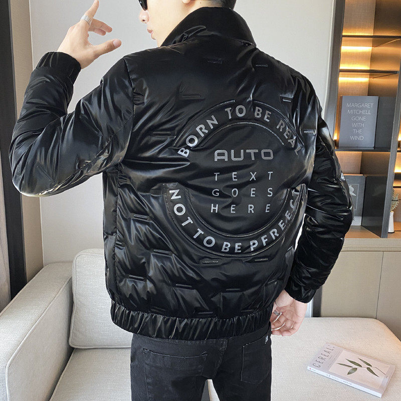 冬季精品亮面字母压花修身保暖羽绒服夹克外套 2 Y8010图片