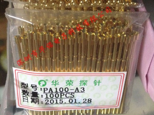 华荣探针PA100-A3 铜质镀金 1.8凹头1.7测试针100MIL探针1.36探针