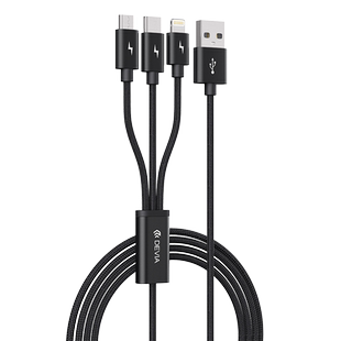 迪沃DEVIA 神风三接头数据线一拖三2.1A充电适用于手机安卓type-c