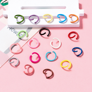 1CM彩色烤漆开口圈单圈铁环链接圈手工DIY自制钥匙扣挂环配件材料
