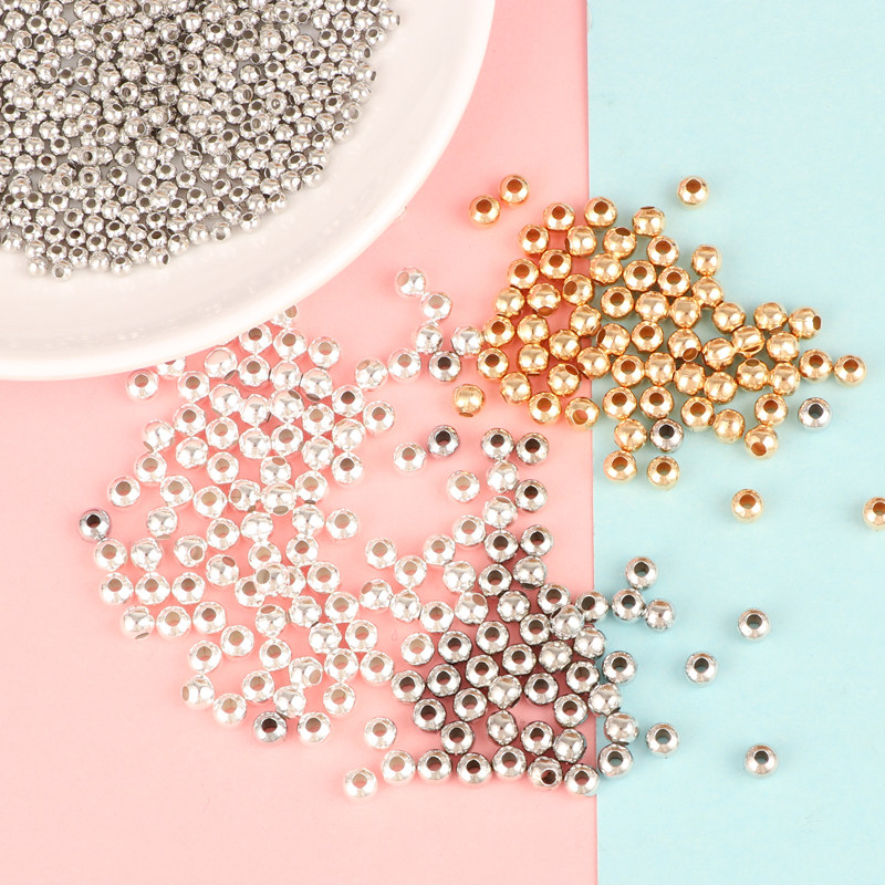 圆珠子隔珠手机链串珠穿孔优质铁珠项链手链耳环手工DIY材料配件