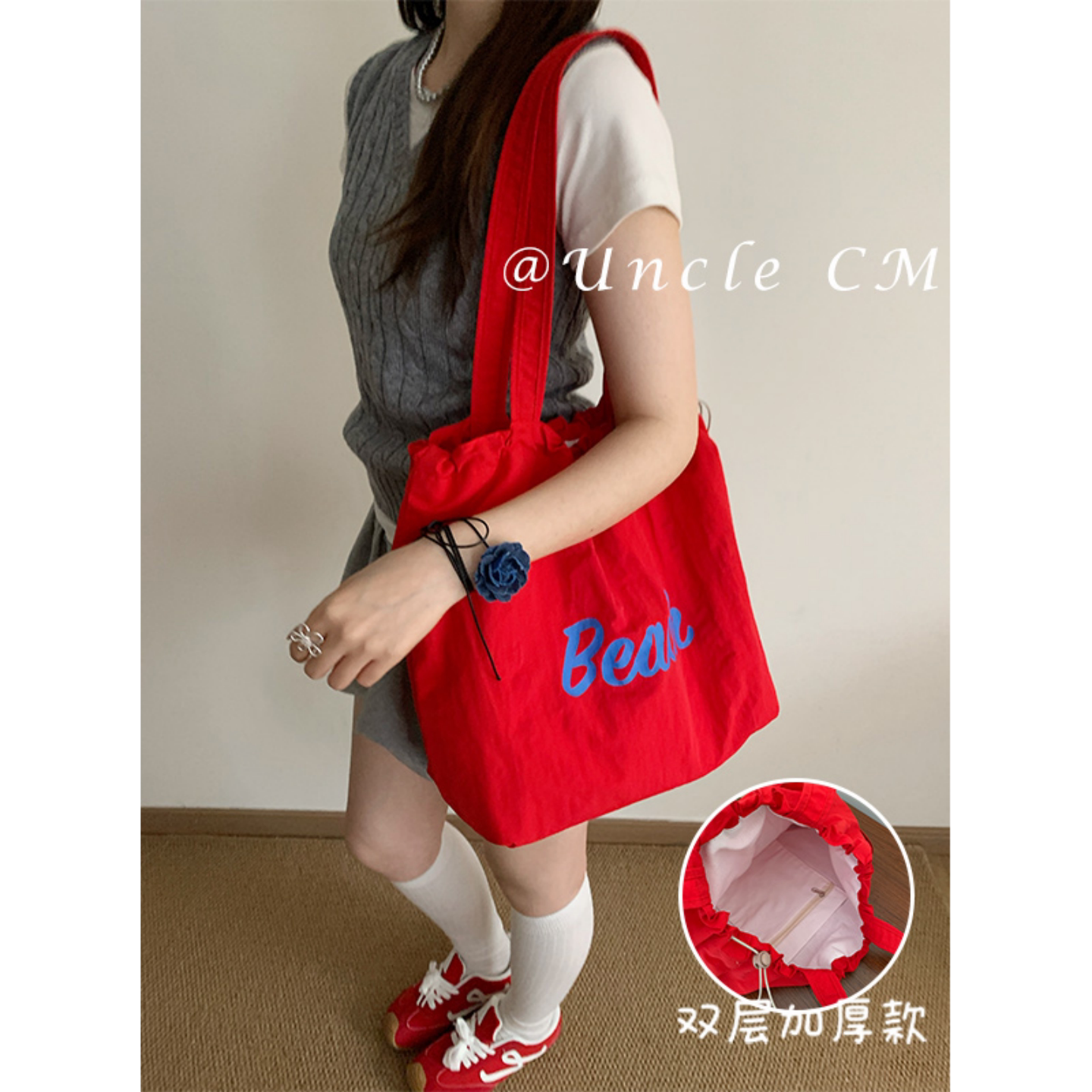 韩版大容量字母帆布包女图片