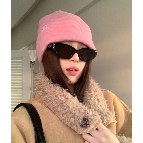 韩系纯羊毛针织帽子女