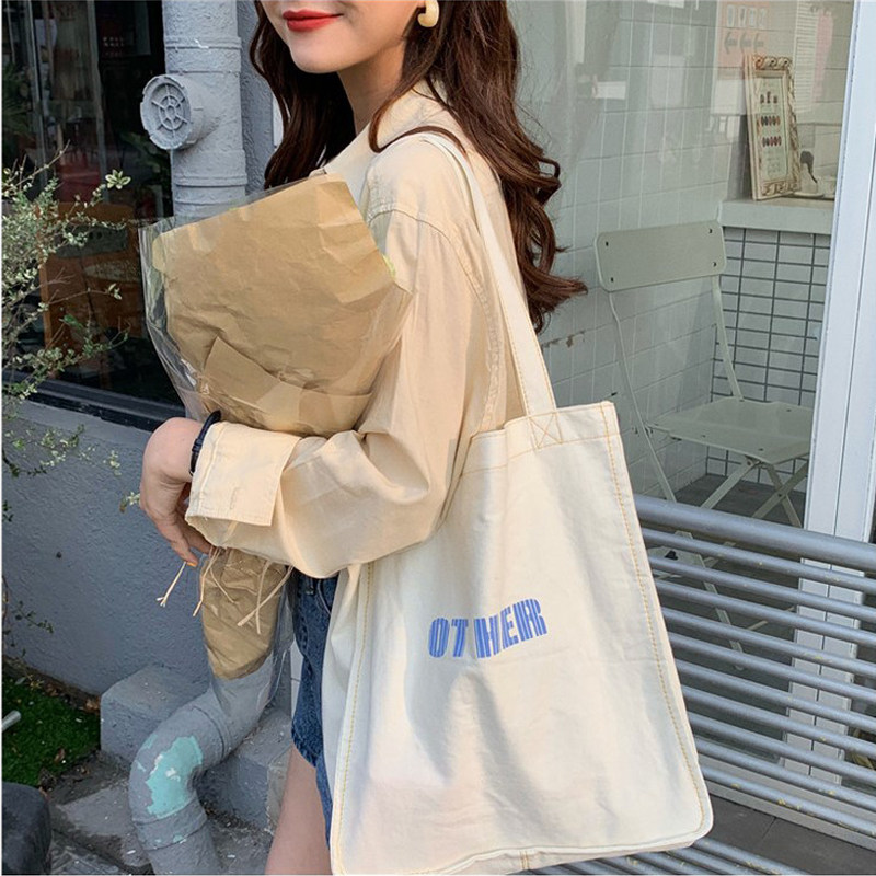 ins字母学院风可爱单肩包女日系原宿ulzzang斜挎包软妹学生帆布包