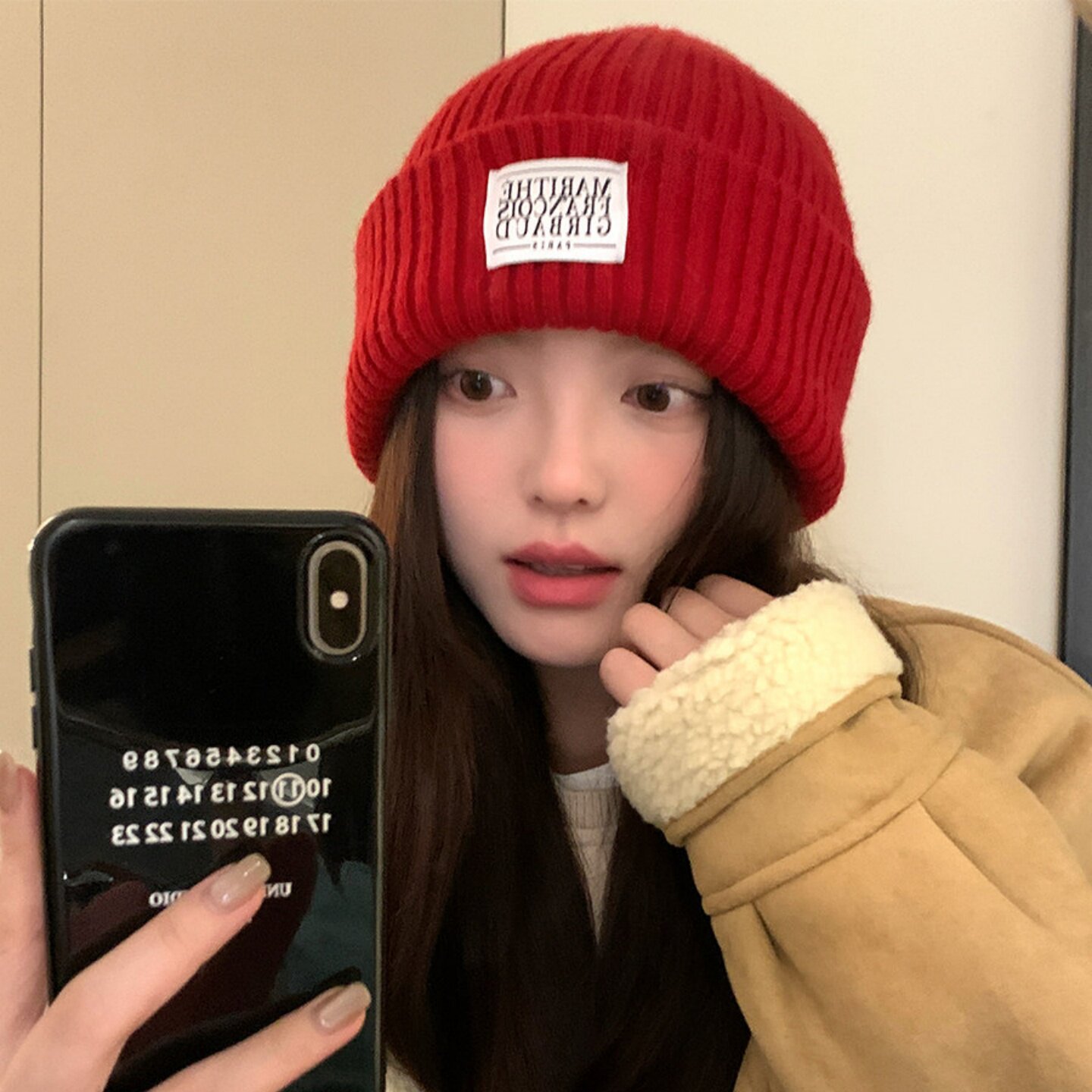 韩版女款秋冬毛线帽保暖防寒图片