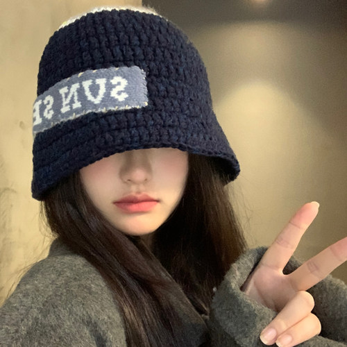 女秋冬字母毛线帽针织帽保暖