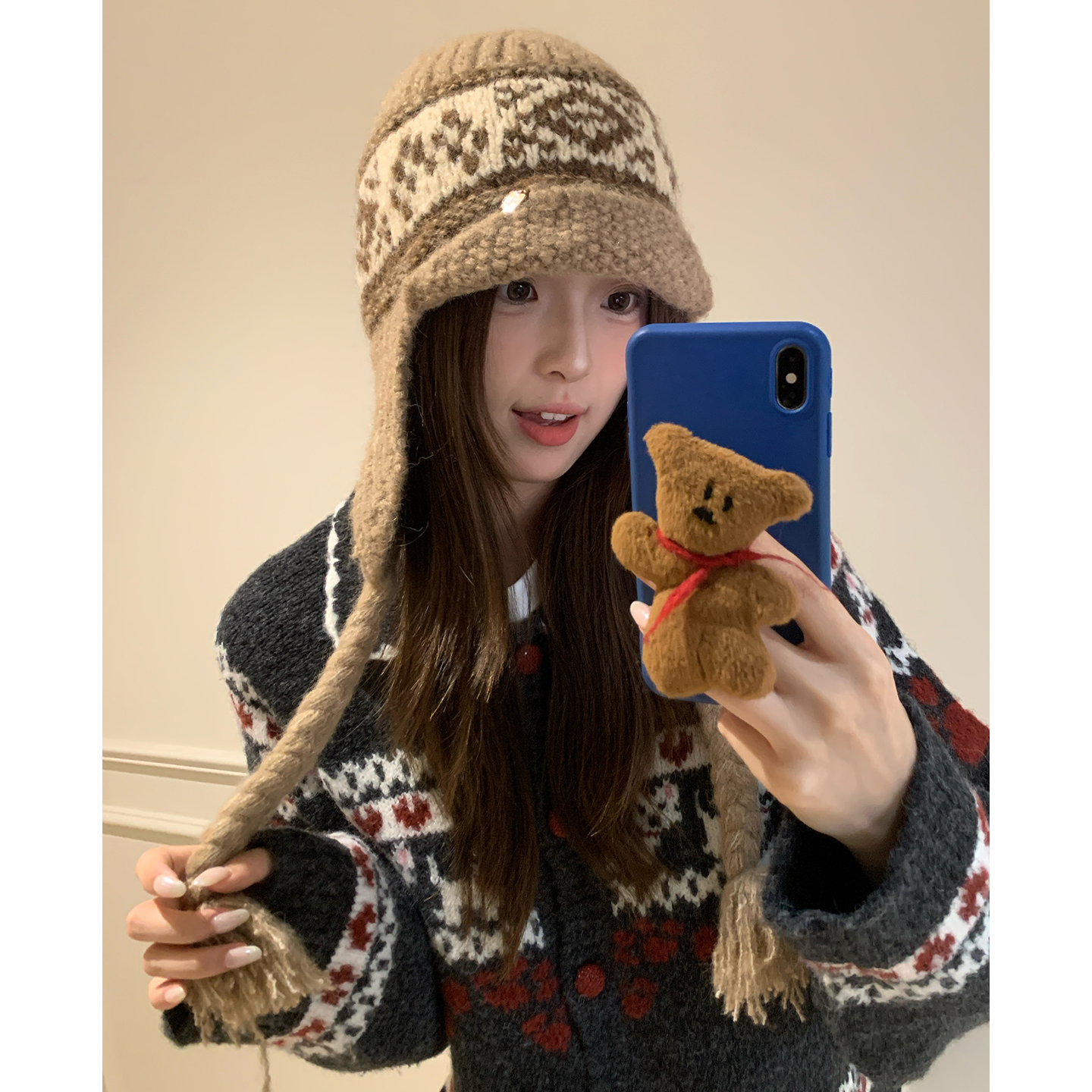 复古民族风拼色提花针织雷锋帽子女秋冬季显脸小保暖护耳毛线帽潮,服饰配件/皮带/帽子/围巾,帽子,淘宝优惠券,粉丝福利购,淘宝优惠卷