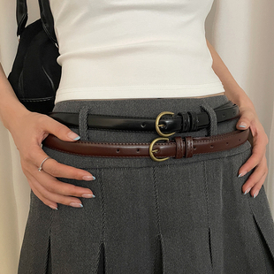 高级设计感小众休闲百搭细皮带 时尚 腰带女装 饰配连衣裙子2026新款
