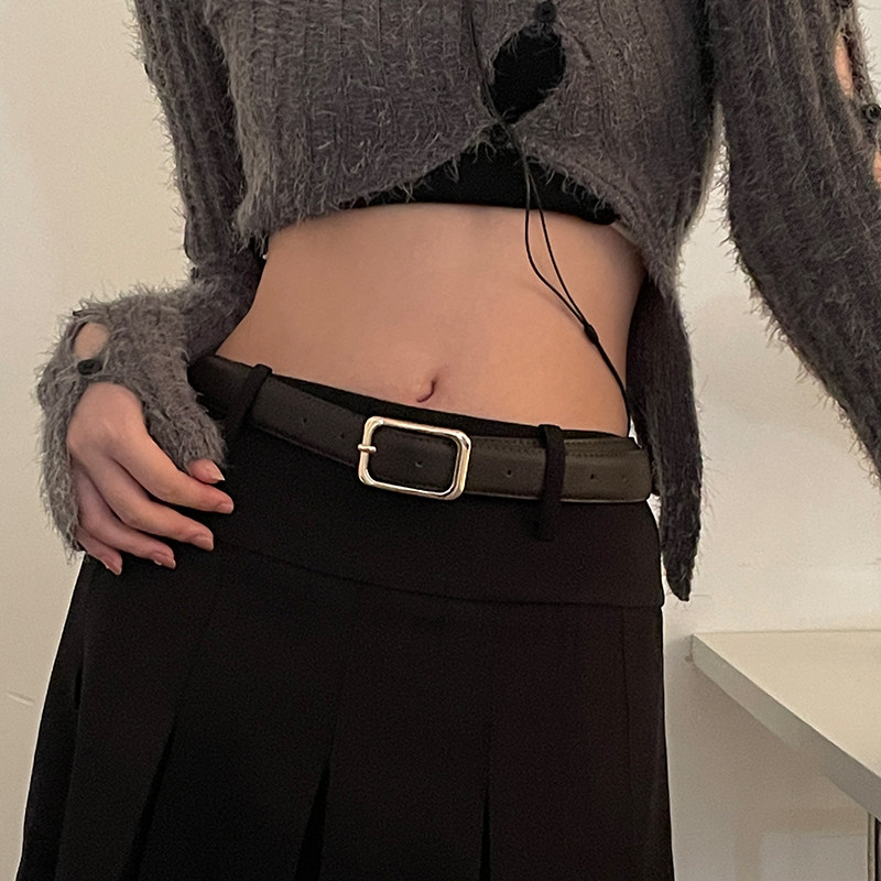 unclecm女百搭PU材质合金简约