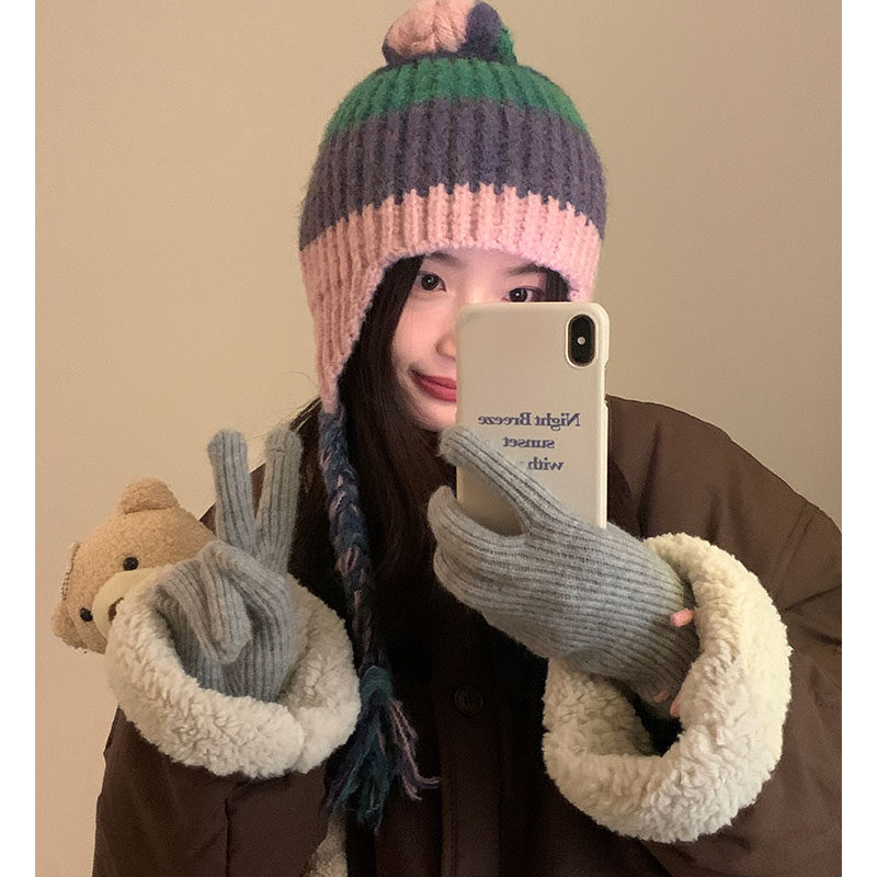 毛线针织条纹包头帽子女2025新款冬季韩版保暖护耳百搭显脸小冷帽,服饰配件/皮带/帽子/围巾,帽子,淘宝优惠券,粉丝福利购,淘宝优惠卷