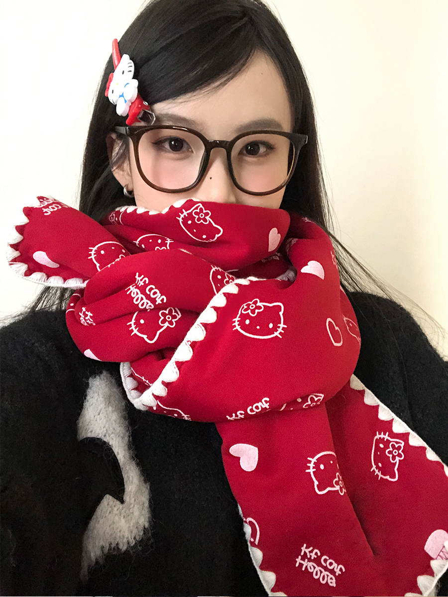 Red Kitten Scarf