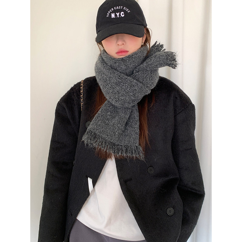 含羊毛灰色围巾女秋冬款保暖防寒韩系百搭围脖护颈针织氛围感披肩,服饰配件/皮带/帽子/围巾,围巾/丝巾/披肩,淘宝优惠券,粉丝福利购,淘宝优惠卷