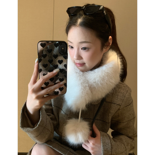 毛绒绒千金风毛毛小围巾女款冬季