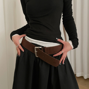 宽皮带 腰封2026年新款 美式 复古简约百搭腰带女高级感配裙子牛仔裤