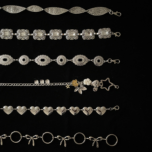 爱心蝴蝶结金属腰链女2025新款 配连衣裙子高级设计感感压花腰带潮