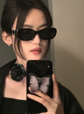 韩版复古猫眼墨镜女千禧辣妹风2025新款简约高级感防紫外线太阳镜