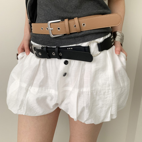 韩版拼接铆钉腰带女款高级感