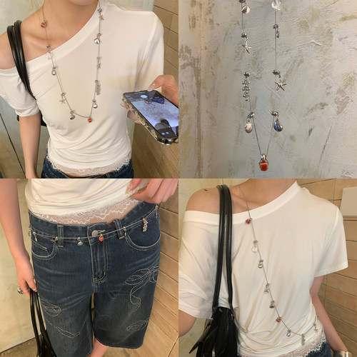 波西米亚风海星贝壳吊坠项链女