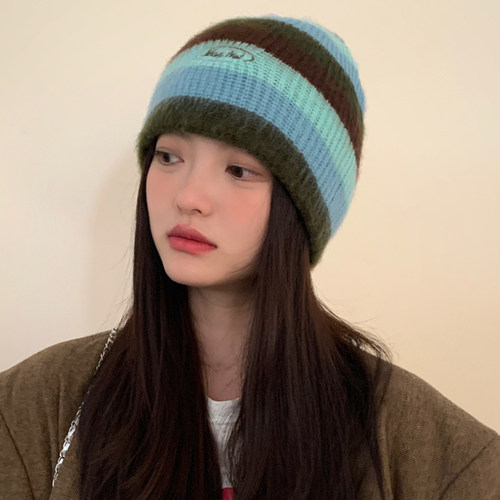 韩版女秋冬毛线帽保暖