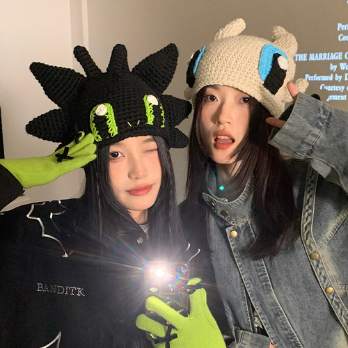 女秋冬可爱搞怪毛线帽保暖
