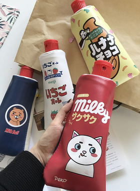 韩国可爱小清新卡通笔袋创意学生大容量女孩文具盒初中生文具袋