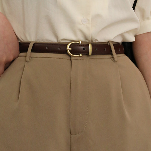 2026新款腰带男女金色扣头