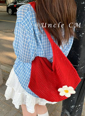 2025年夏季新款大容量编织包女海边度假花朵单肩包时尚通勤托特包