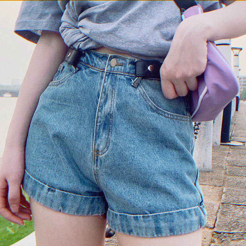 隐形无痕懒人帆布装饰ins风皮带