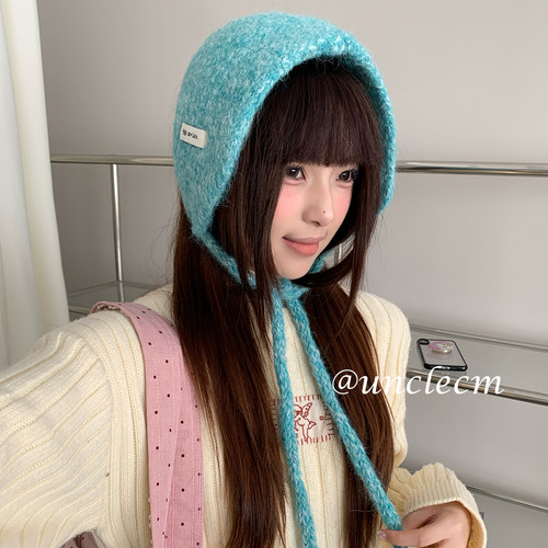 2026年秋冬季韩系纯色系带耳罩女