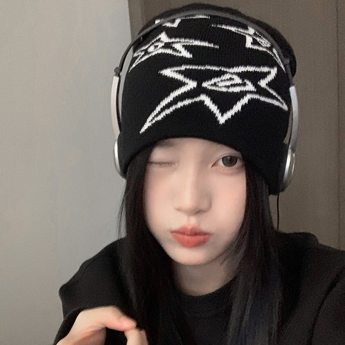 户外韩版女秋冬毛线针织帽保暖